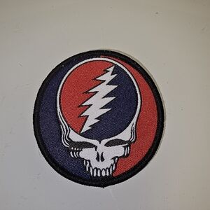 Grateful Dead Red Steal Your Face Woven Iron Patch, 2.5"
